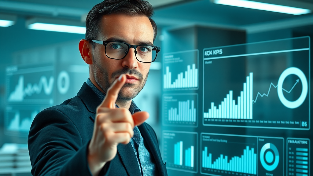 startup executive setting strategic KPIs for marketing team