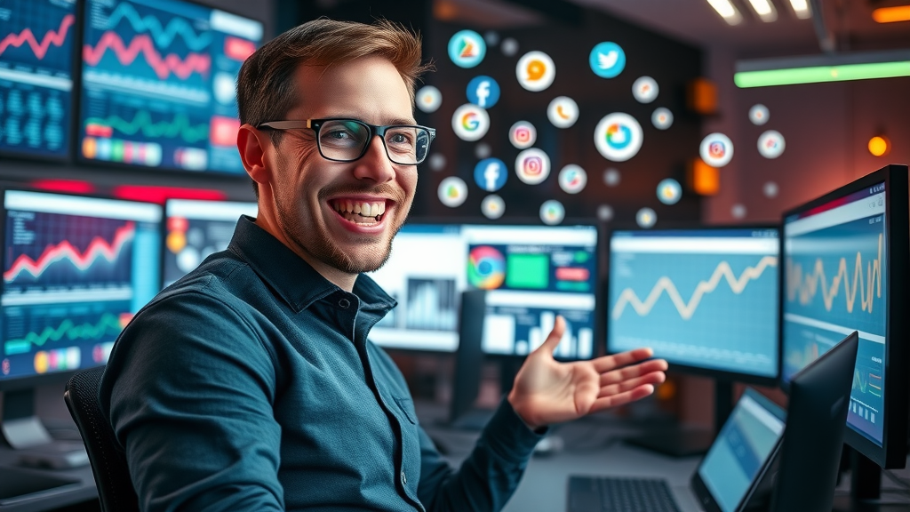 energetic social media manager optimizing social media content marketing tips