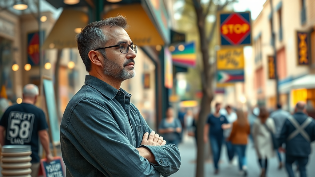 SEO for small businesses bustling urban storefronts and hopeful business owner
