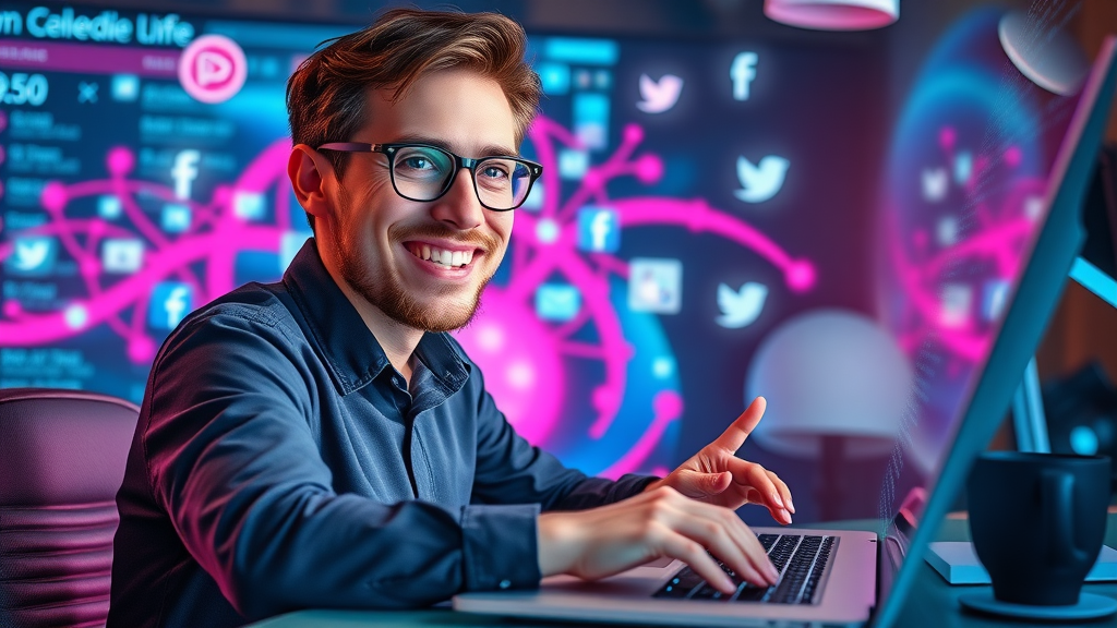 Creative social media manager using AI-driven platform for content creation and scheduling
