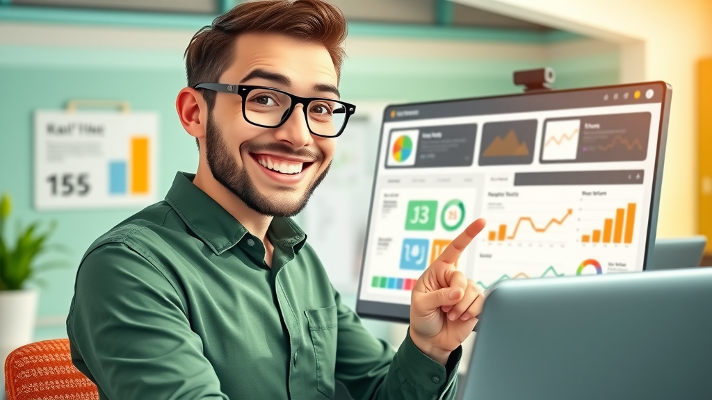 Efficient digital marketer applying AI-powered optimization suggestions to website content for search engine ranking