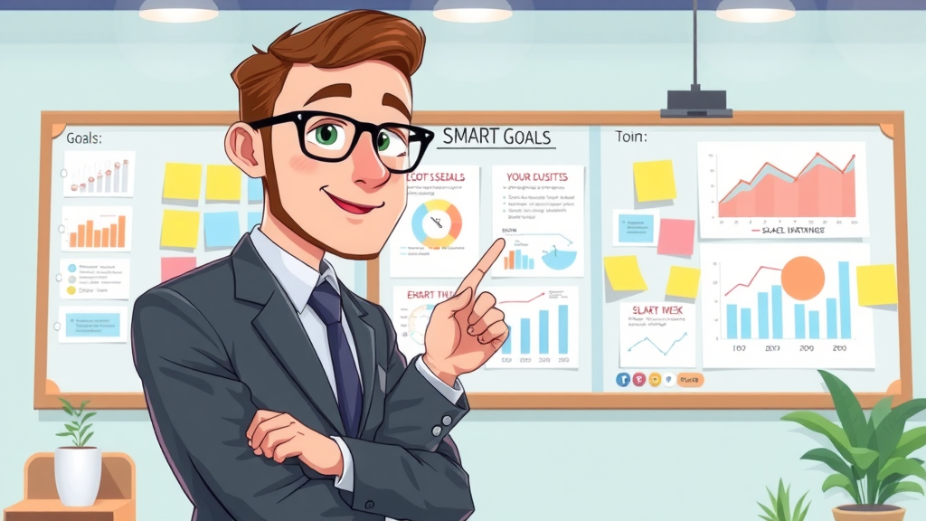 Setting SMART content marketing goals for beginners on interactive board