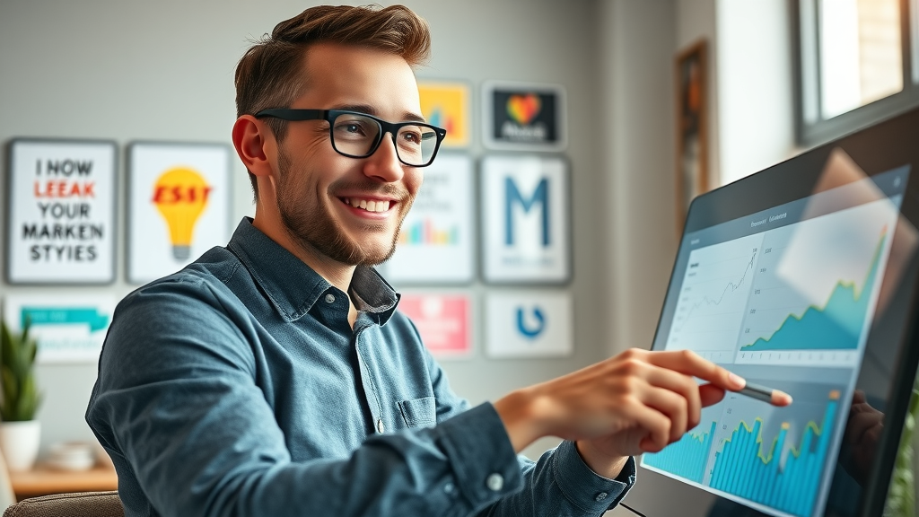 small business growth marketing dashboard showing digital charts and growth