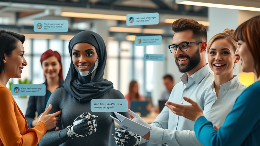 Chatbot AI tool assisting small business customers in a digital workspace for customer engagement and optimized marketing campaigns.