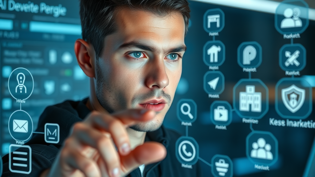 AI marketing platforms dashboard for small business content creation, social media, and analytics evaluation.