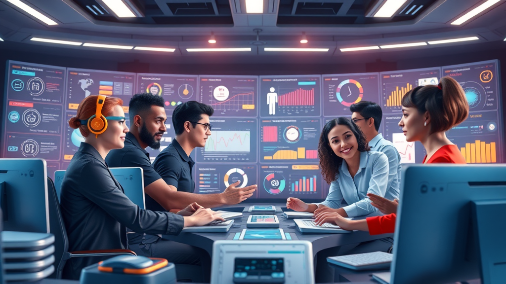 Marketing team managing multiple digital channels using AI personalization tools