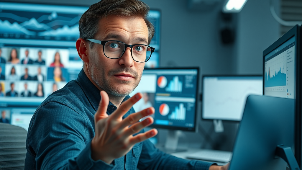 Beginner content marketer analyzing audience personas and analytics for effective strategy