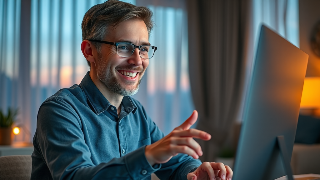 happy customer receiving instant support from artificial intelligence marketing tools chatbot on a modern computer screen