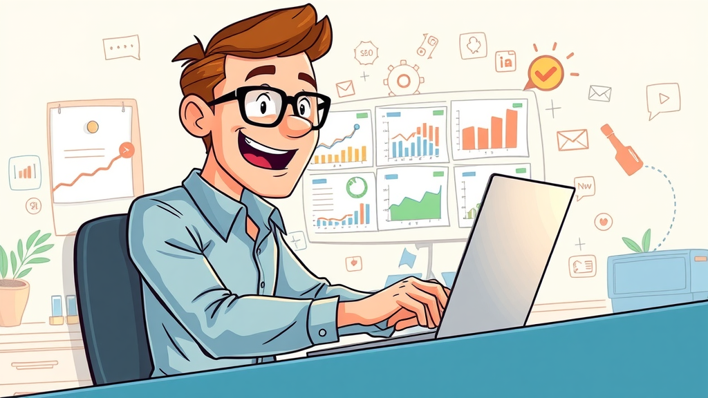 small business growth strategies - marketer using laptop with digital marketing analytics and social media tools