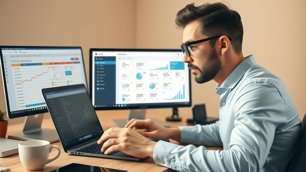 Business specialist configuring marketing automation software for small business success