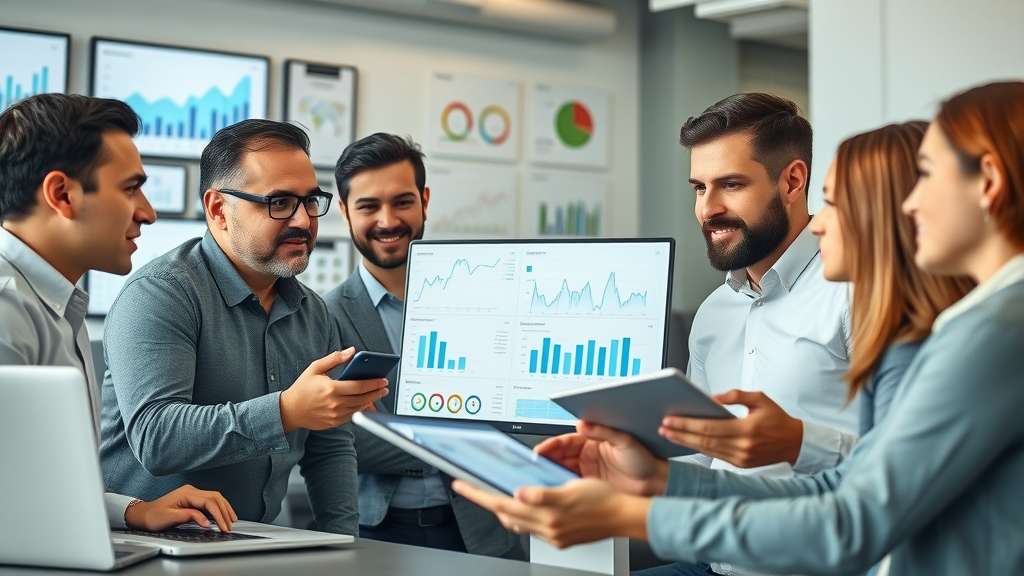 marketing data analytics in action by a dynamic business team