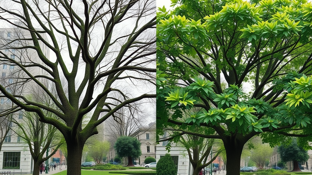 Comparison of professional tree pruning and harmful pruning mistakes