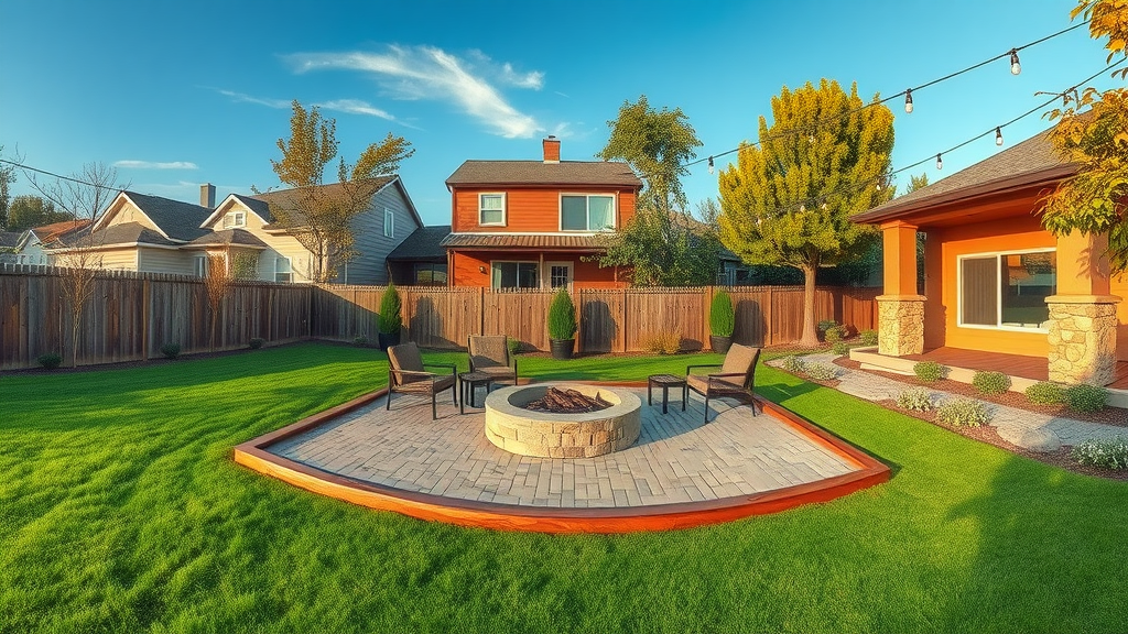 Custom landscape design creates zones for play, relaxation, and gatherings