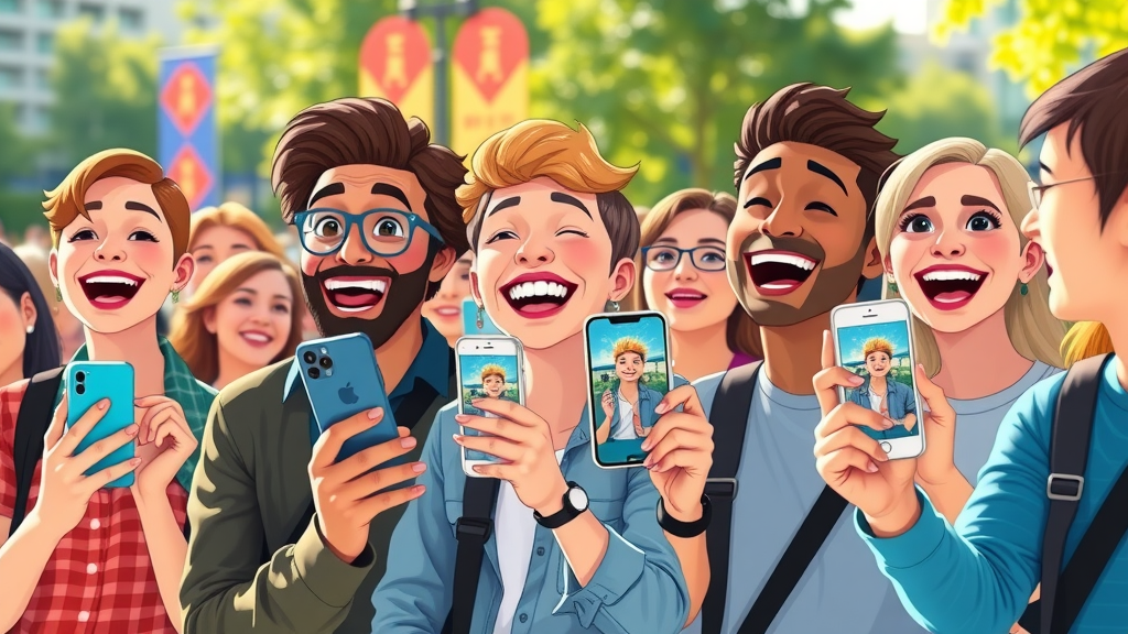 Audience creating user-generated content for brand engagement in a city park - user-generated content, interactive media, brand awareness