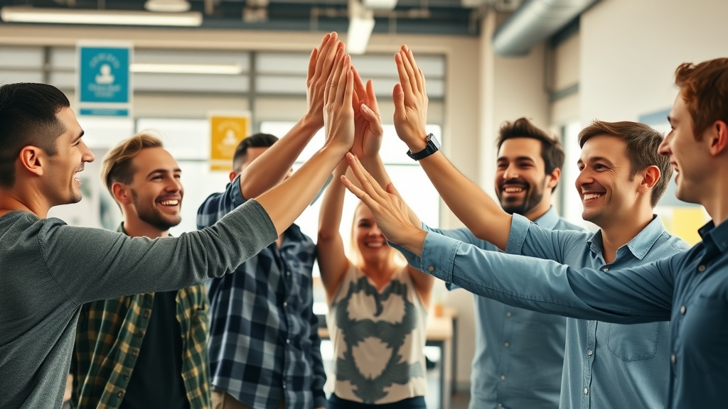 marketing team and product teams achieving startup goals together