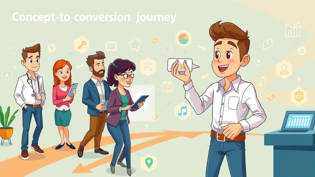 concept to conversion journey for data-driven marketing campaign with customer and marketing team