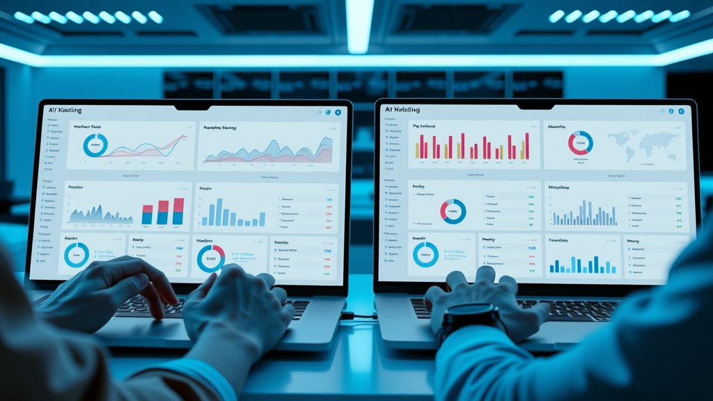 business team comparing best AI tools for small business marketing