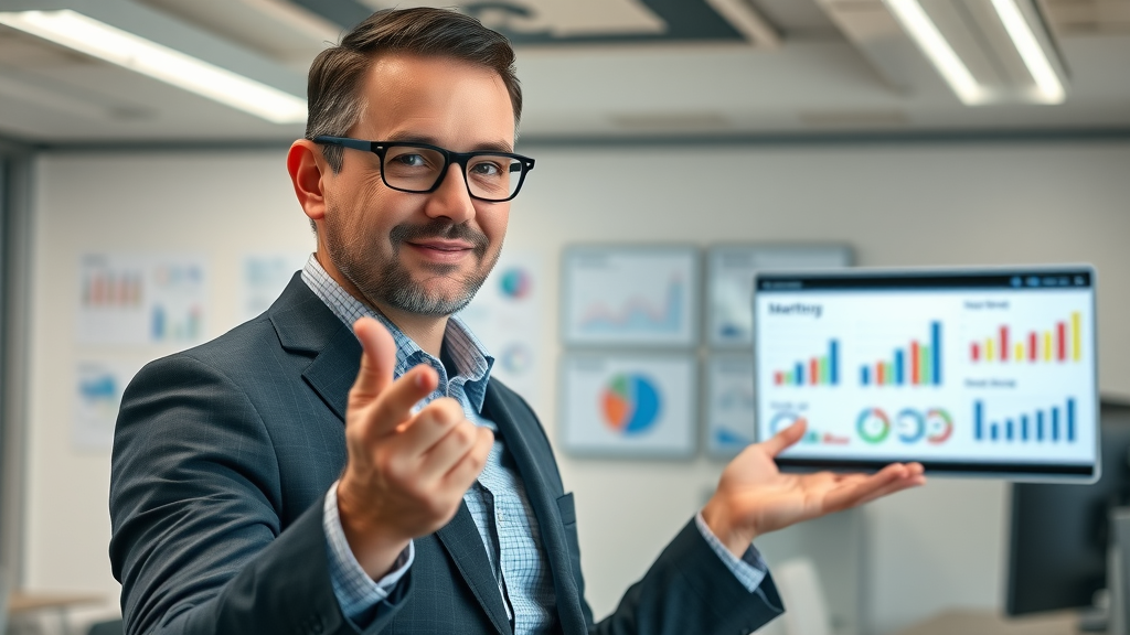 Chief marketing officer presenting a digital marketing strategy for small businesses