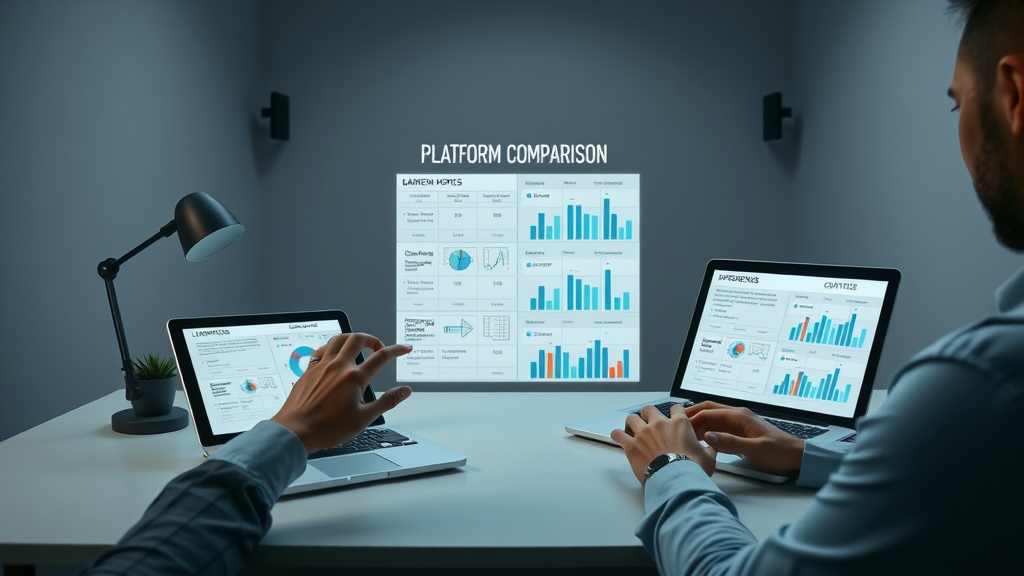automation platform comparison, marketing automation features matrix, marketer analyzing platforms