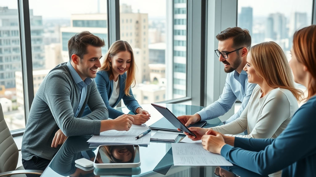 content marketing plan dynamic business team collaborating over a digital marketing strategy