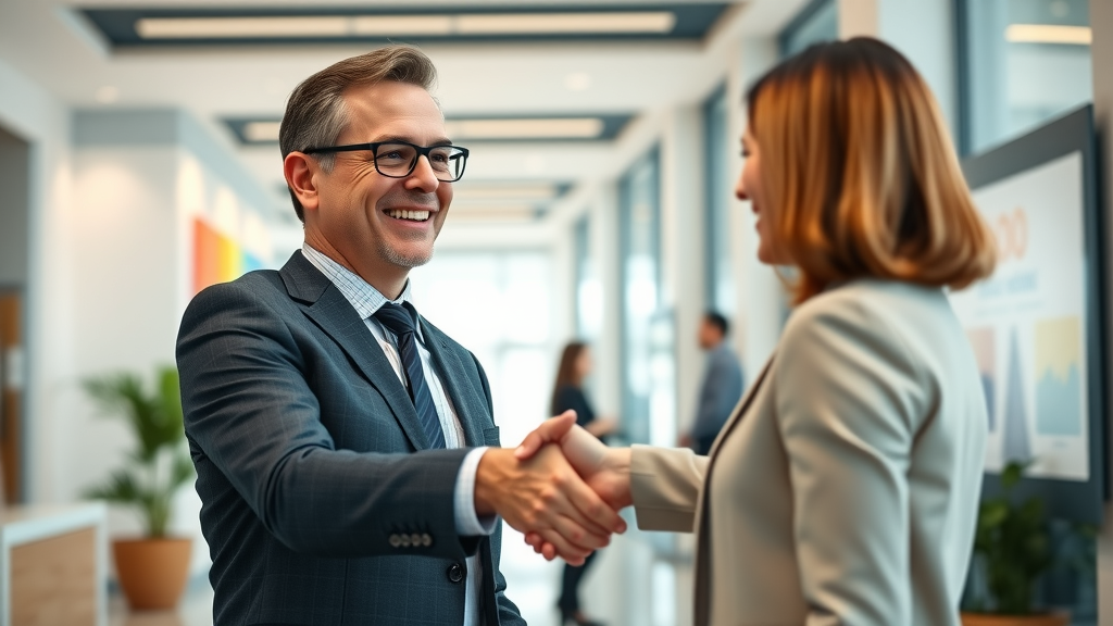 business leader shaking hands with fractional CMO Affordable Chief Marketing Officer (CMO)