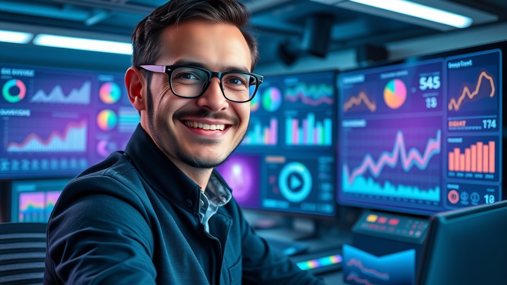 marketer deploying automation software, digital marketing strategies, AI dashboards and advanced analytics