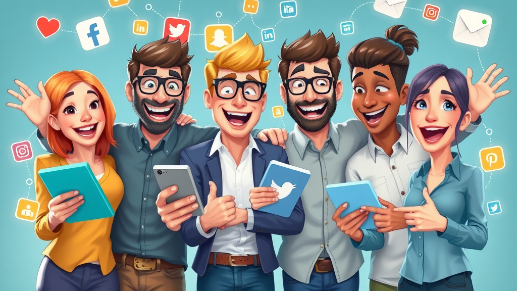 Team scheduling SEO content marketing posts on social media platforms