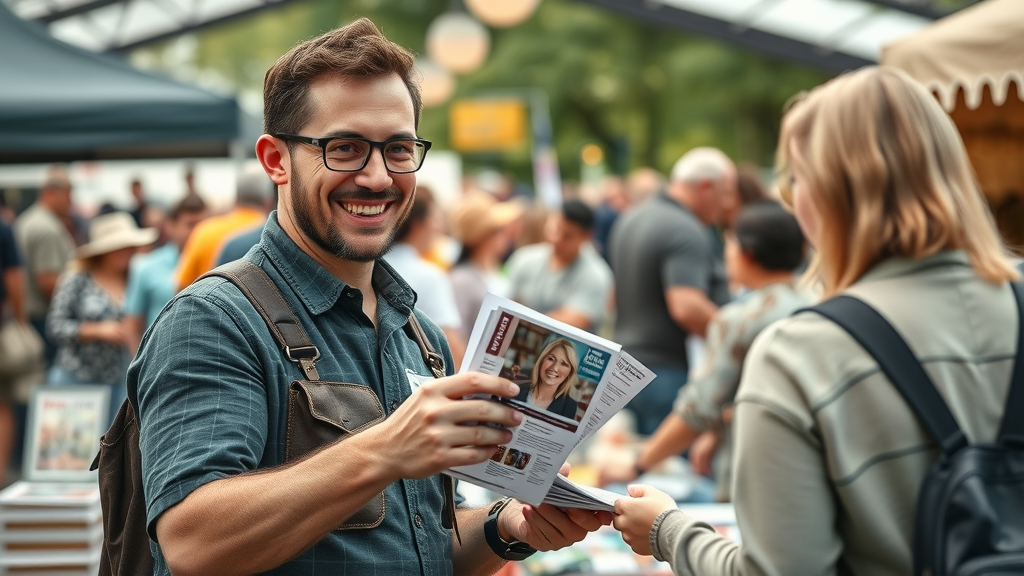 small business owner using mail marketing for local business growth