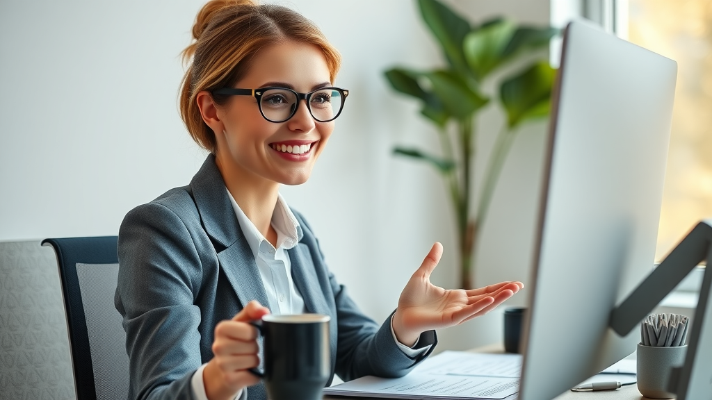 Businesswoman observing sales growth charts using marketing automation software for small business