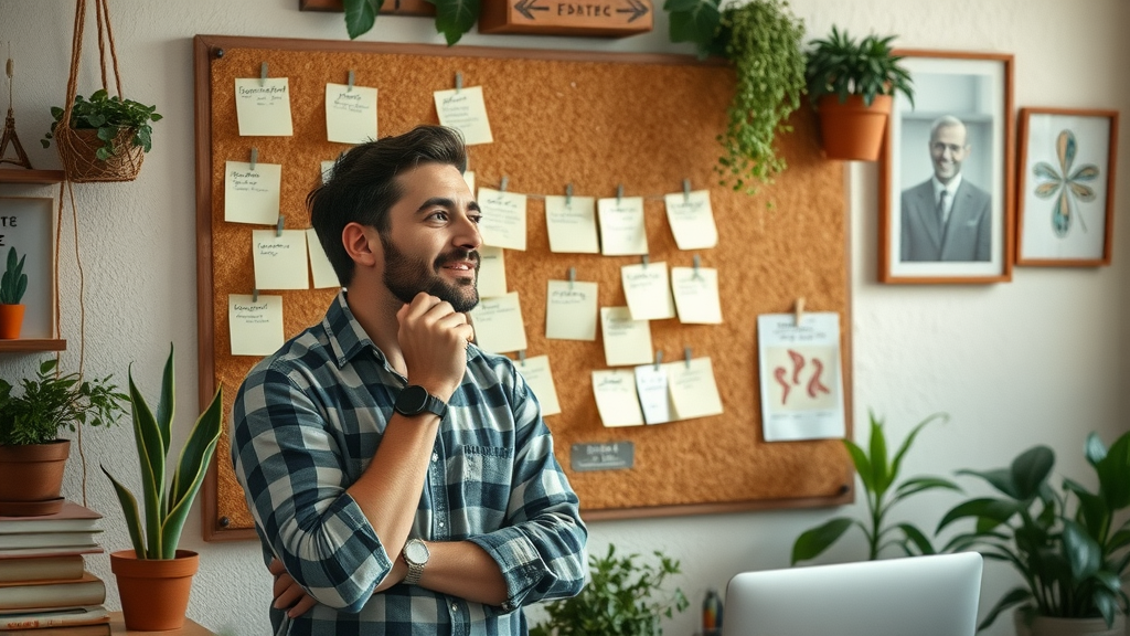business owner organizing content marketing strategy for small business