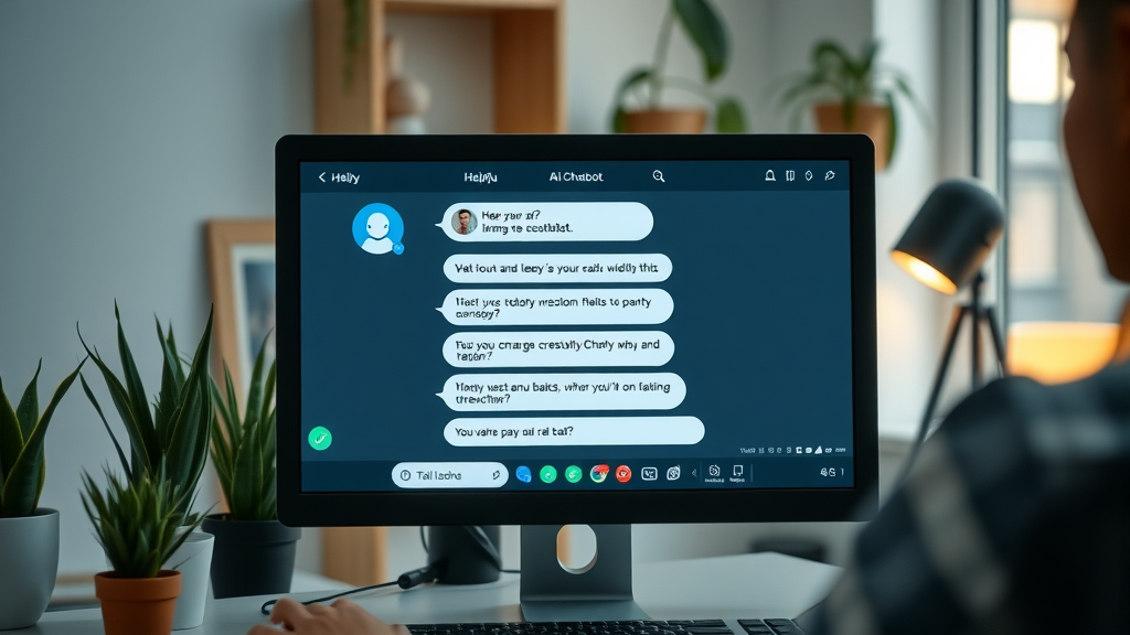 ai chatbot for small business support interface answering customer query on desktop in small business workspace
