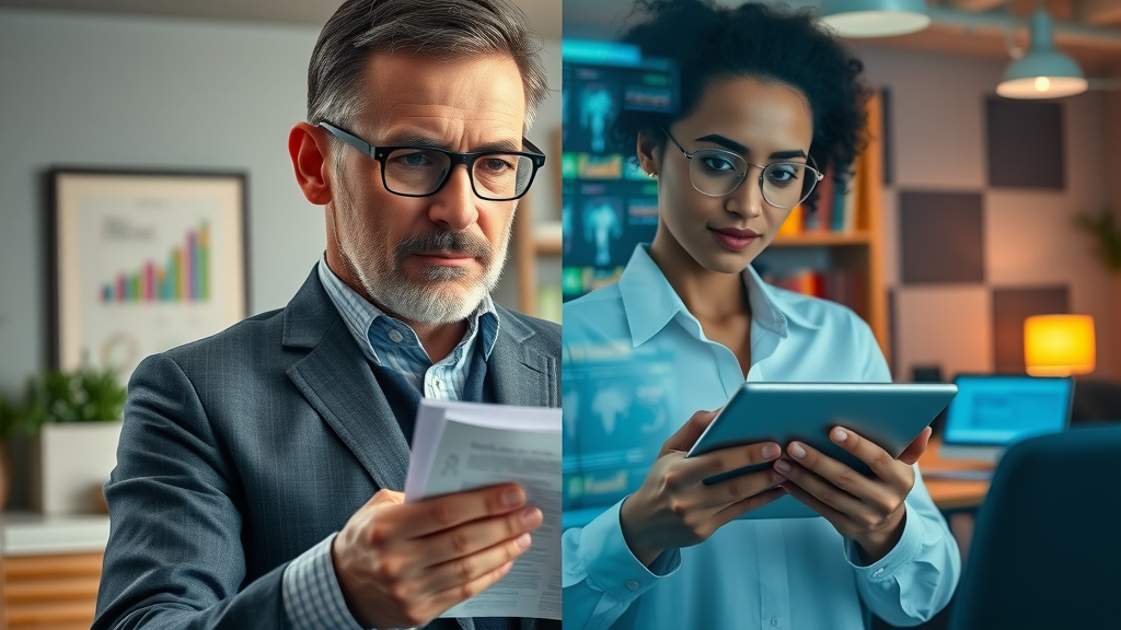 Split image showing traditional vs. AI-driven customer segmentation approaches