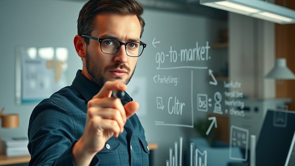 marketing strategist creating marketing plan on glass with Affordable Chief Marketing Officer (CMO)