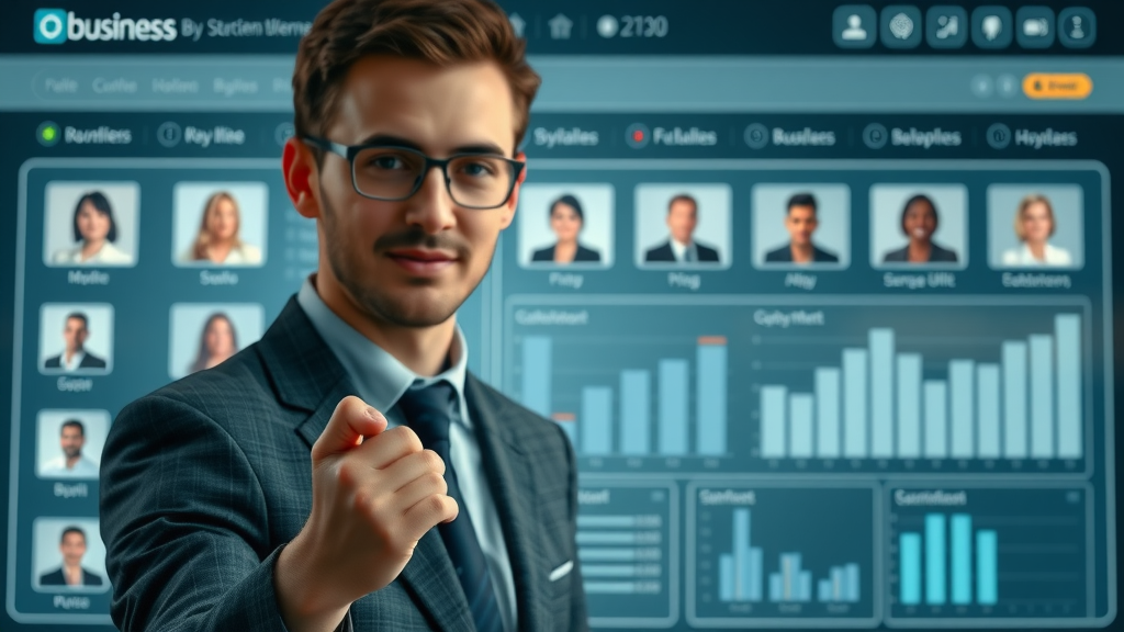 digital business profile dashboard avatar icons modern minimalist