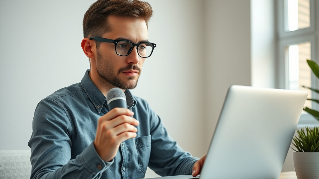 Digital marketer using voice search and SEO analytics tools for optimizing digital marketing strategies in 2025