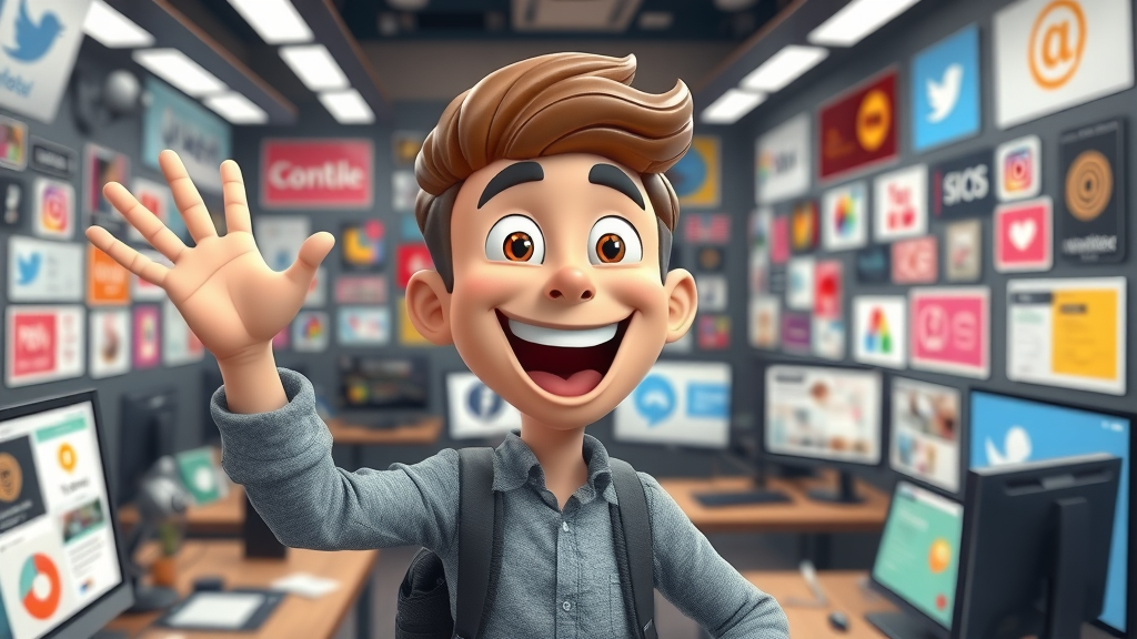 marketer scheduling AI-generated social media posts in digital content studio