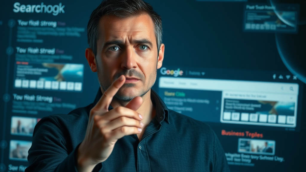 Business owner worried about disappearing from digital search results because of internet marketing mistakes
