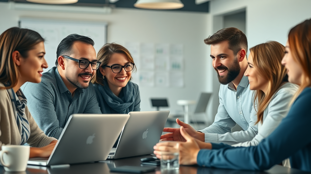 Marketing team collaborating on digital strategy to avoid internet marketing mistakes