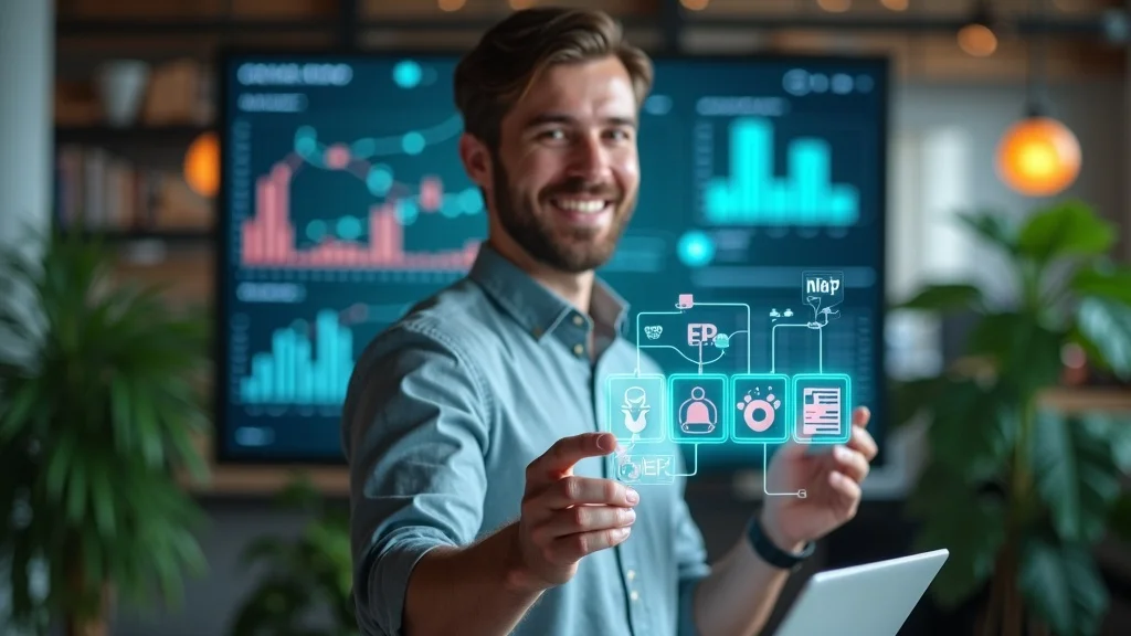 Confident digital marketer implementing E-E-A-T strategies with AI-driven content, symbolizing the great online shift: why the future belongs to those who adapt now