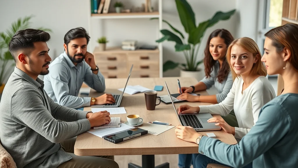 Professional content team collaborating on genuine AI SEO strategy at a web agency studio
