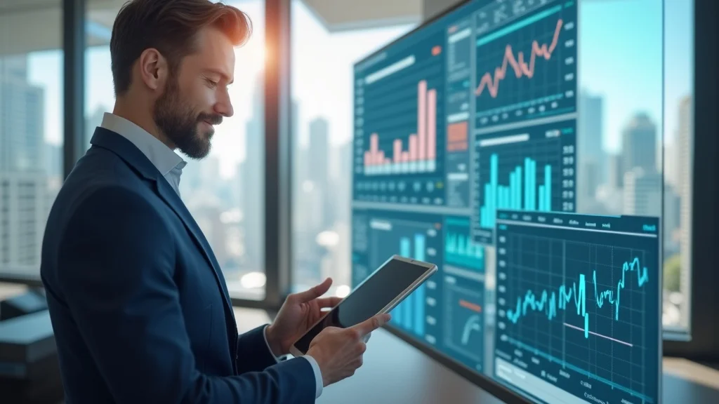 Modern marketer analyzing real-time content analytics, showing the power of recency in boosting landing page authority and paid ad outcomes for lead gen.