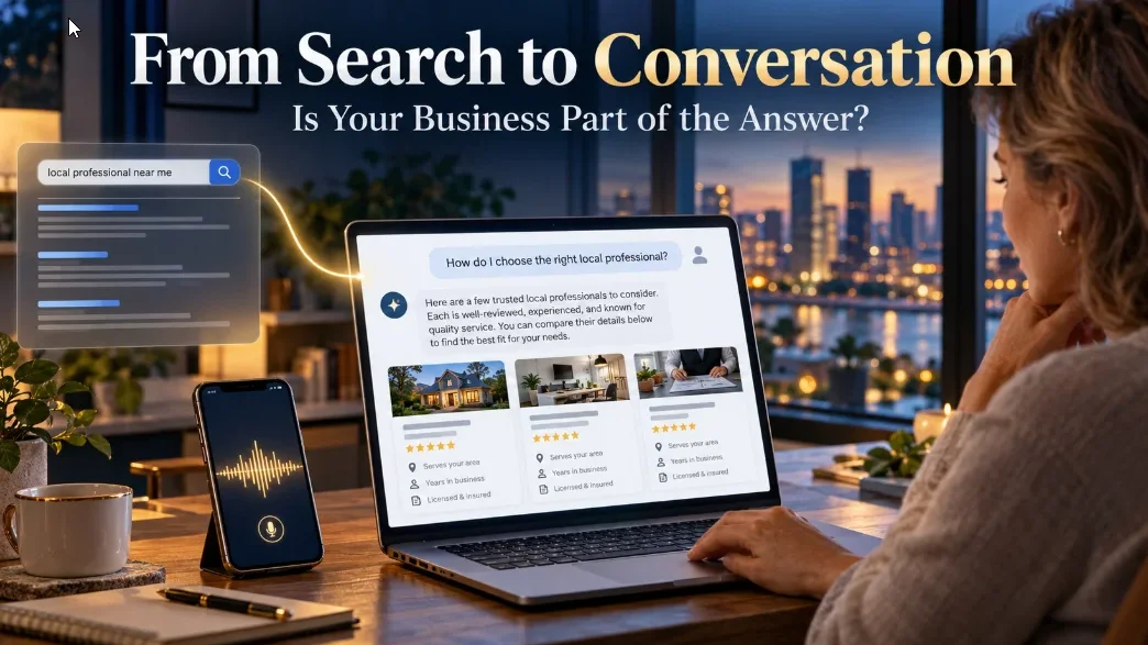 Users engaging with AI chatbot in a home office setting—showcasing the ai revolution for online marketing and customer service